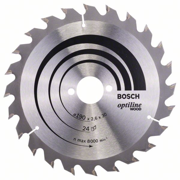 Диск пильный по дереву (190x30 z24) BOSCH Optiline Wood 2.608.640.615 Диск пильный по дереву (190x30 z24) BOSCH Optiline Wood 2.608.640.615