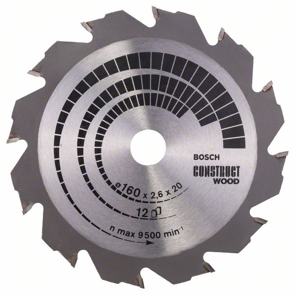 Диск пильный по дереву (160x16 z12) Construct Wood BOSCH 2.608.640.630