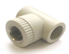Тройник комбинированный PPRC ф25мм x 3/4" ВР серый FD-plast 1103 Тройник комбинированный PPRC ф25мм x 3/4" ВР серый FD-plast 1103