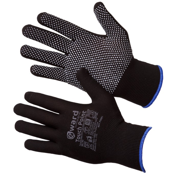 Черные нейлоновые перчатки с ПВХ микроточкой Gward Touch Point 9 P3001 ГМ-101 Черные нейлоновые перчатки с ПВХ микроточкой Gward Touch Point 9 P3001 ГМ-101
