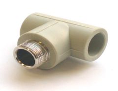 Тройник комбинированный PPRC ф25мм x 3/4" НР (20/60) белый FD-plast 2113 Тройник комбинированный PPRC ф25мм x 3/4" НР (20/60) белый FD-plast 2113
