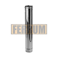 Труба-Дымоход (из нержавеющей стали 0,5 мм) ф120 х1,0м Ferrum 20841 Труба-Дымоход (из нержавеющей стали 0,5 мм) ф120 х1,0м Ferrum 20841