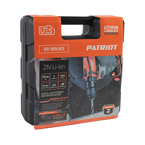 Шуруповерт аккумуляторный PATRIOT BR 189UES 180301549 Шуруповерт аккумуляторный PATRIOT BR 189UES 180301549