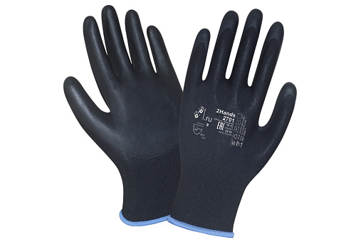 Перчатки нейлон с нитриловым покрытием 2701-BLK-10